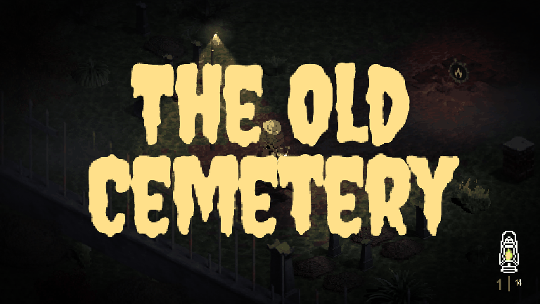 The Old Cemetery title card over the graveyard